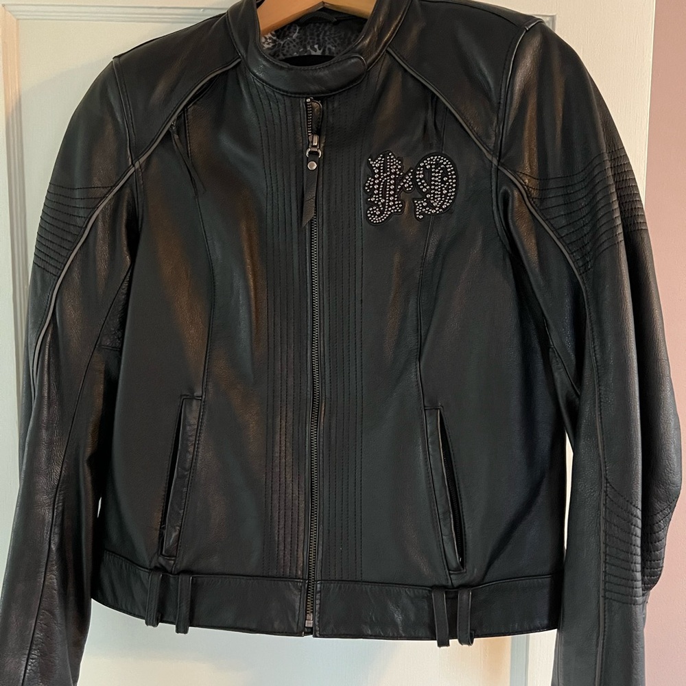 Women’s Harley leather studded jacket worn once
